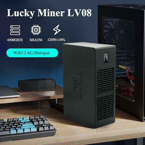 Bitcoins Miner 4.5TH/S Solo Miner LV08 SHA-256 Asic Chip Low Noise Lottery Crypto Miner 2.4G WiFi Bitcoins Mining Machine Home Use 4