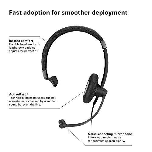 Sennheiser SC 45 USB MS (507083) - Single-Sided Business Headset | For Skype for Business, Mobile Phone, Tablet, Softphone, and PC | HD Sound & Noise-Cancelling Microphone (Black) 6
