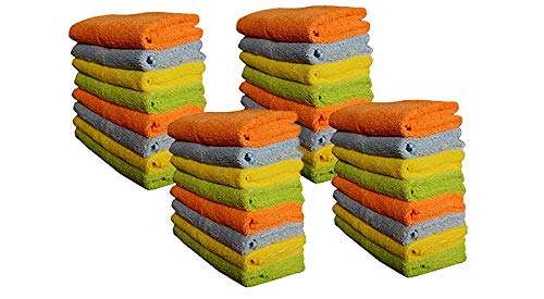 Sheen Microfiber Cloth | | Face Cleaning Towel | Hand Cleaning Towel | Microfiber Cleaning Towel | Wipes | Microfiber Travel Towel | Cleaning Wipes | 40X40 | Pack of 32 1