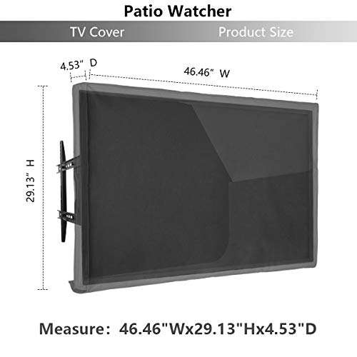 Patio Watcher Outdoor TV Cover 46"-48" with Bottom Cover Weatherproof and Dustproof Television Screen Protector Grey 2
