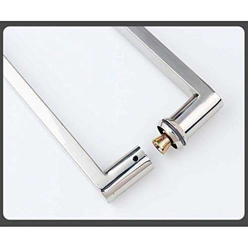 XLAHD Bathroom Shower Door Handle,Door Handle, 304 Stainless Steel Square Tube Bathroom Glass Door Handle/Pair of Push-Pull Door Handles,465mm 4