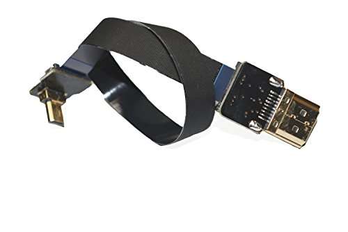 Permanent Black FFC HDMI 20CM FPV HDMI Cable Micro HDMI Male 90 Degree Angled to Standard HDMI Male Full HDMI Normal HDMI for panasonic lumix GH4 blackmagic BMPCC Sony Alpha Sony A5000 A6000 A7S A7R 6