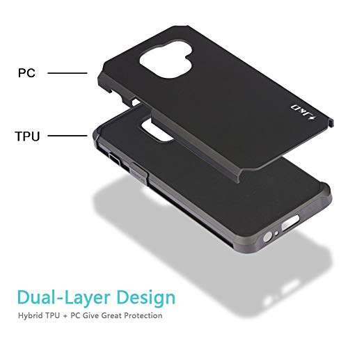 J&D Case Compatible for Galaxy A8 2018 Case, Heavy Duty Dual Layer Hybrid Shock Proof Protective Rugged Bumper Case for Samsung Galaxy A8 (Release in 2018) Case, Not for Galaxy A8 Plus 2018 6