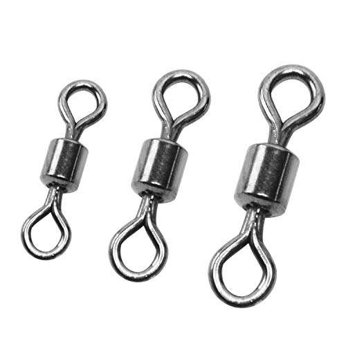 SF Fishing Rolling Barrel Swivel Stainless Steel Rolling Bearing Connector Fishing Swivels Tackle #4-50Psc 1