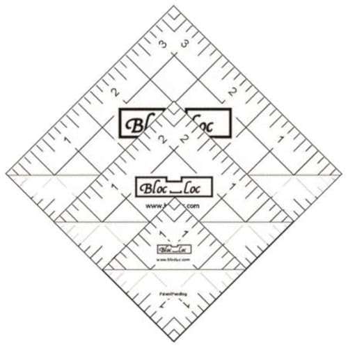 Bloc Loc Half Square Triangle Ruler Set 10cm - 3.8cm 6.4cm,8.9cm, Acrylic Ruler