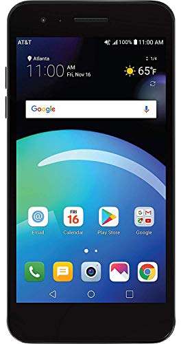 LG Phoenix 4 Smartphone, 4G LTE, Android 7.1 OS, 16GB, Black for AT&T Prepaid 2