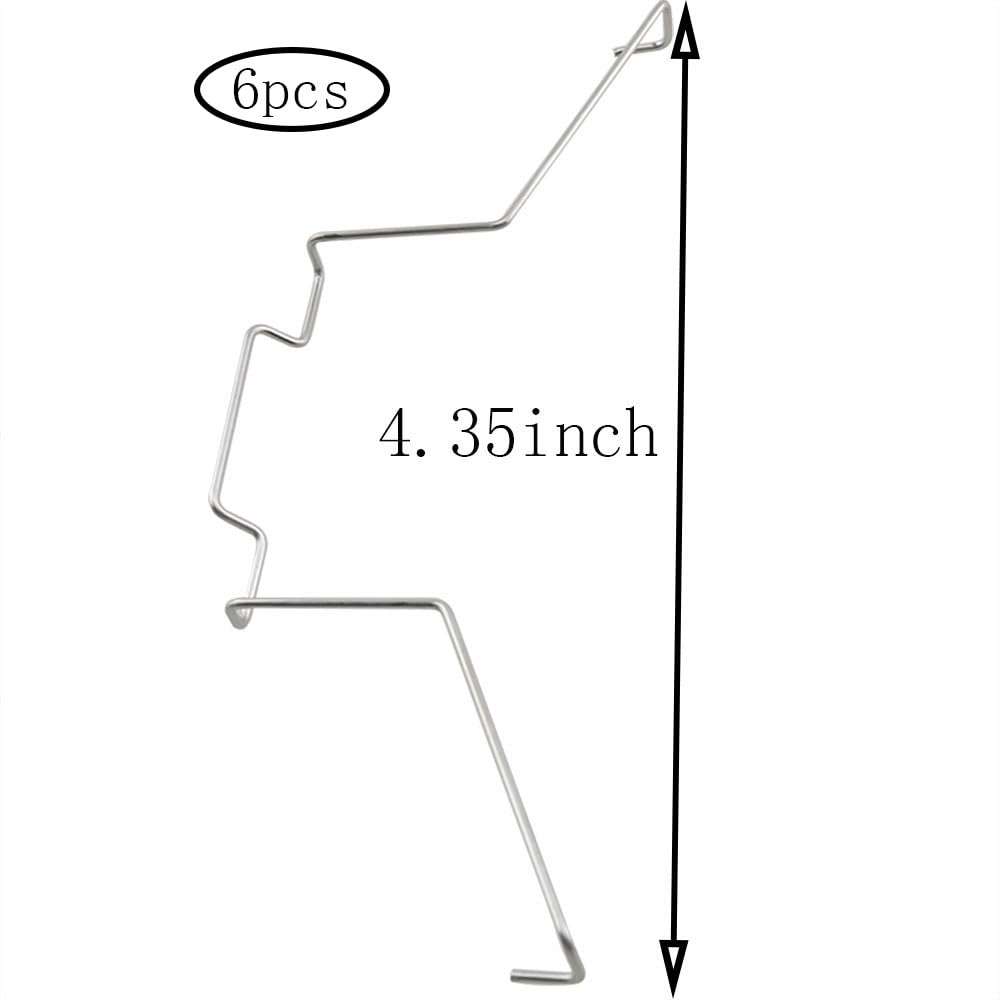 HSCGIN 6PCS Steel Wire Computer Motherboard CPU Cooler Silver Fan Retainer Clip Hook Style with 12cm Wire Fastening Computer Cooling Accessories 3