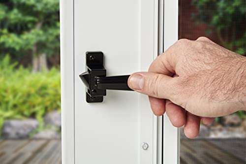 Wright Products - Colonial Tie Down Push Button Door Latch for Screen and Storm Doors, Black 3