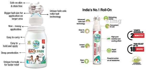 Combo Pack of Rollon-AmruTanJan Liquid Balm 10ml-relief from headache with AmruTanJan Back Pain Roll on- 50 ml 3