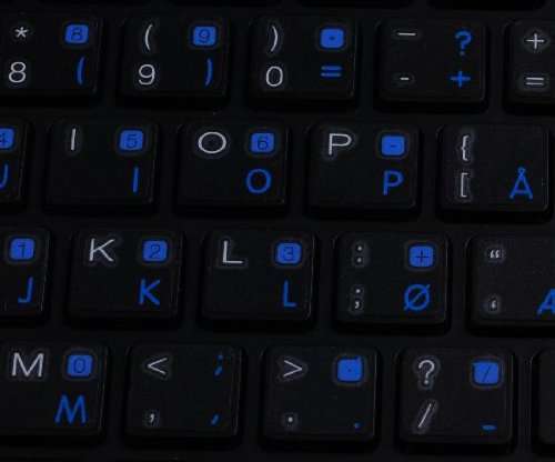 Apple Norwegian Sticker for Keyboard with Blue Lettering Transparent for Desktop, Laptop and Notebook 5
