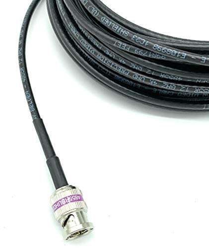 AV-Cables 12G 4K HD SDI BNC - BNC Cable Belden 4855R Mini RG59 (1.5ft, Black) 2