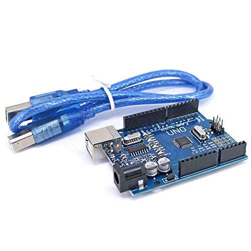 REES52 UNO R3 ATmega328P CH340 Development Board Compatible Arduino UNO R3 Arduino IDE Develope Kit Microcontroller with USB Cable Straight Pin Header 2.54mm Pitch Robot Parts 3