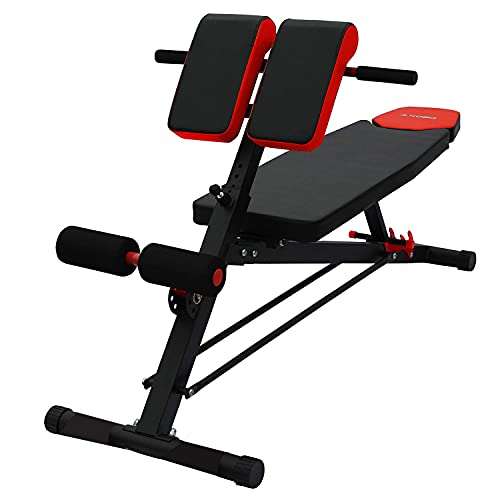 Kobo EB-1013 Steel Multi Function Imported 10 Exercises Adjustable Dumbbell Bench with Preacher Curl for Home Gym (Black/Red), Incline, 140 kg Limit 1