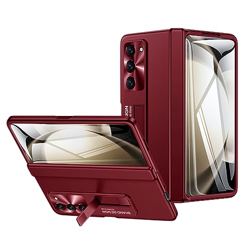 LEIAU Kickstand Case for Galaxy Z-Fold-5: [Full Cover Hinge Protection] Slim Phone Case with Full Body & Screen Protector & Kickstand for Samsung Z Fold 5 5G（2023） Purple