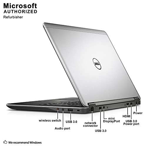 Dell Latitude E7440 14.1" Flagship Business Ultrabook Laptop Computer, Intel Core i7-4600U up to 3.3GHz, 8GB RAM, 256GB SSD, Bluetooth 4.0, HDMI, Windows 10 Professional (Renewed) 5