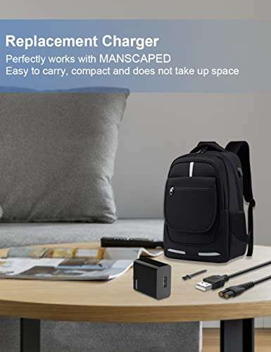 IBERLS 2 Pack Replacement Charger for Manscaped Lawn Mower 3.0 & 2.0, USB Charger Cord Power Supply for Weed Whacker Nose and Ear Hair Trimmer, Charging Cable Accessories Kit with Brushes 6