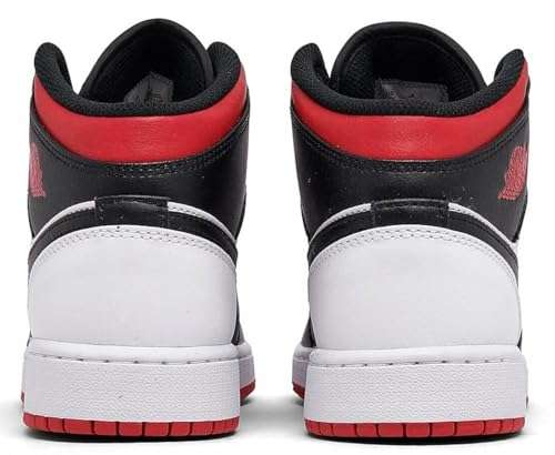 Big Kid's Jordan 1 Mid White/Gym Red-Black (DQ8423 106) - 7 3