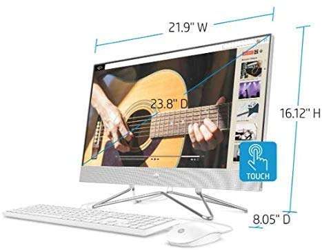 HP 23.8" Touchscreen IPS FHD WLED-Backlit All-in-One Desktop, AMD Ryzen 3 3250U, 16GB RAM, 512GB PCIe SSD Boot + 2TB 7200rpm HDD, DVD-RW, WiFi, Card Reader, Windows 10, Wired Keyboard and Mouse Combo 2