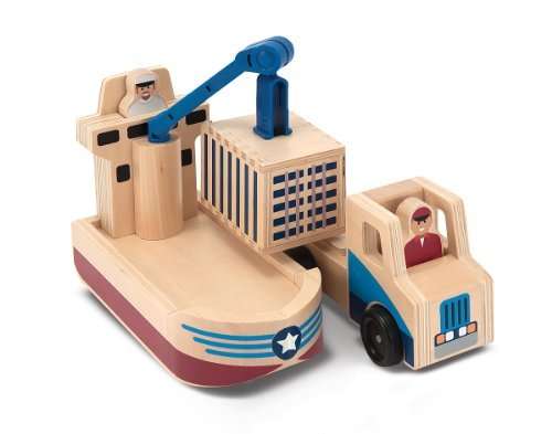 Melissa & Doug Whittle World Cargo Ship and Truck Set 1