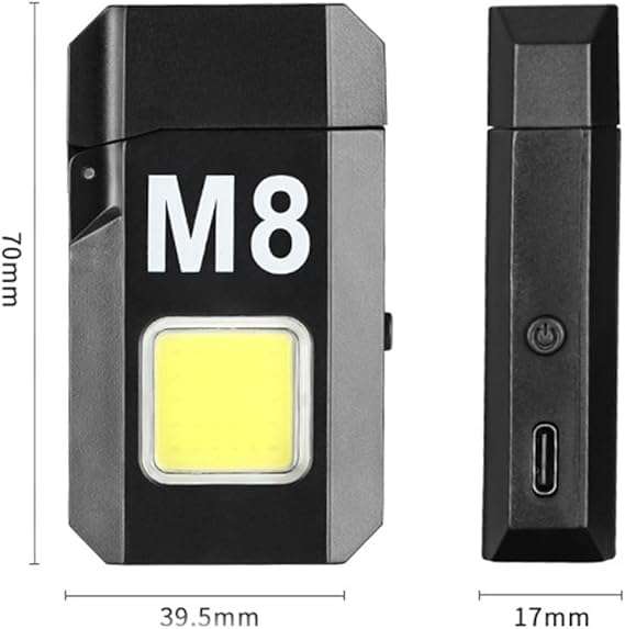 PICSTAR Multifunctional Portable Mini High Brightness Lighting Torch Lighter, Windproof Plasma Pulse Dual Arc USB Rechargeable Lighter, Outdoor Survival Emergency Lighter 6