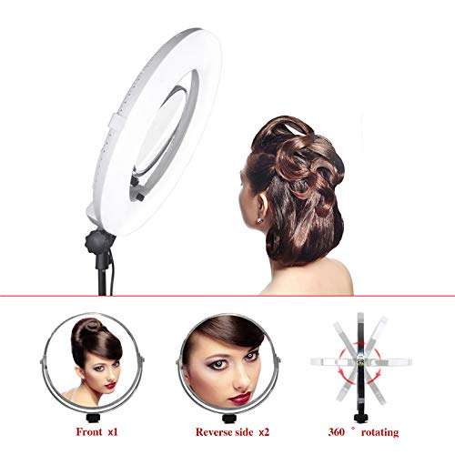 Yidoblo 18 Inch 480 LED Ring Light Kit with Makeup Mirror,Stand,Camera Phone Holder and Carrying Bag,Dimmable Bi-Color Lighting for Photo Studio Video Portrait Selfie YouTube Photography 2