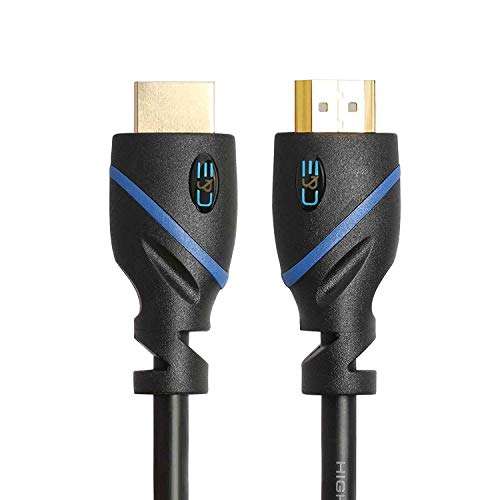 C&E High Speed HDMI Cable Male to Male with ethernet Black (1.5 Feet/0.5 Meters) Supports 4K @ 30Hz HDMI High Speed 10.2 Gbps-30AWG - Compatible with Xbox PS3 PS4 Pro nVidia AMD Apple TV 4K (2 Pack) 1