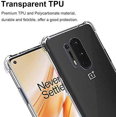 Zeking OnePlus 8 Pro Case, Anti-Scratch Crystal Clear with Four Corner Bumper Protective Case Cover Compatible for OnePlus 8 Pro(Transparent) 5