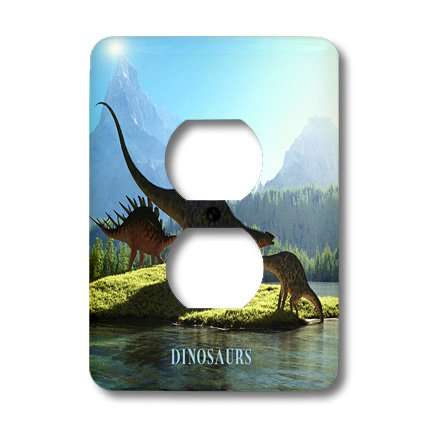 3dRose lsp_62326_6 When Dinosaurs Roamed The Earth Plug Outlet Cover 2