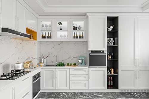 BUHO1991 10Pcs 192mm Kitchen Handles with Screws Stainless Steel T Bar Cabinet Cupboard Handle Pull Handle Door Handle Set for Kitchen Drawer Bedroom Furniture (10, Hole Centers 192mm) 6