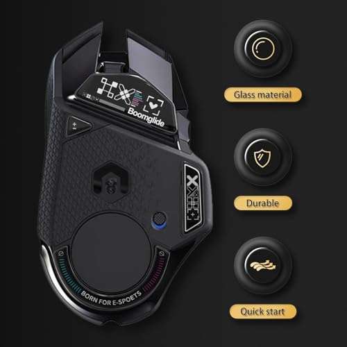 YIMAGUJRX Glass Mouse Skates for Logitech G 502 Lightspeed Wireless,Fastest and Smoothest Mouse Feet/Skates (Black Print) 2