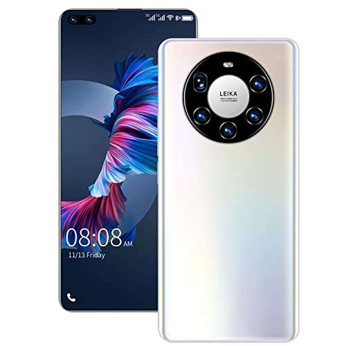 Duanmuci Sim Free Mobile Phone, Mate40pro+ Android 10.0 4GB + 64GB ROM, 50MP Rear Camera + 24MP Front Camera, 7.3" FHD+ Screen 6000mAh Battery 4G Smartphones Unlocked 1