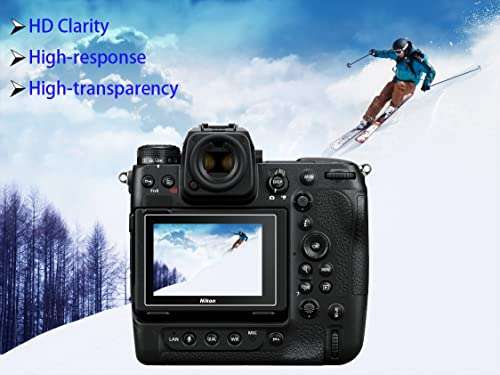 HUIPUXIANG Top + Screen Protector for Nikon Z9 Z8 Camera(for Accessories), 0.3mm High Definition 9H Hardness Optical LCD Premium Glass Protective Cover [2+2 Pack] 2