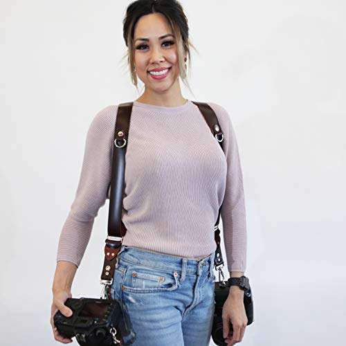 Rebel Dual Handmade Leather Camera Harness, Sling & Strap RL Handcrafts. DLSR, Mirrorless, Point & Shoot Made in The USA (X-Large, Burgundy) 2