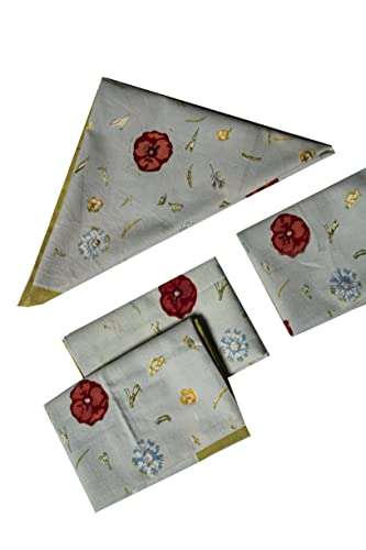 CONTRAST LIVING Sabita Hand Block Printed Kitchen Towel/Dish Towel/Hand Towel Multi Color Set of 3 Pcs 3