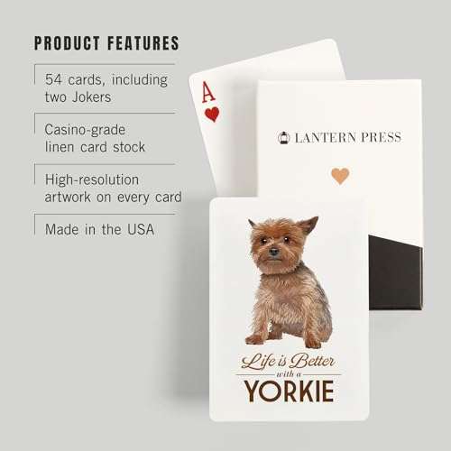 Lantern Press Yorkie, Life is Better, White Background (52 Playing Cards, Poker Size Card Deck with Jokers) 3