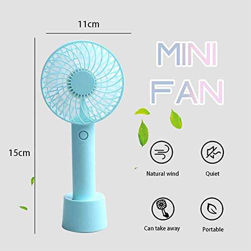 X4Cart Mini Portable USB Built-in Rechargeable Battery Operated Summer Cooling Table Fan with Standing Holder Handy Base For Home Office Outdoor Travel (Assorted Color, Pack of 1) 5