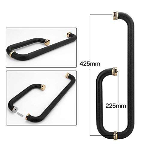 Dpprdl Bathroom Shower Door Pull Push Handle, Shower Door Handle for Glass Door Single Door Inside and Outside Handle Set 2