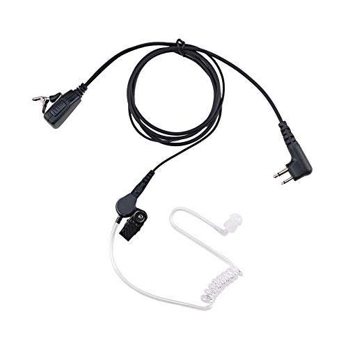 KS K-STORM RDM2020 Surveillance Acoustic Tube Earpiece Headset with Mic Compatible with Motorola CP200, CLS1110, CLS1410, CLS1413, PU Material, Black 1