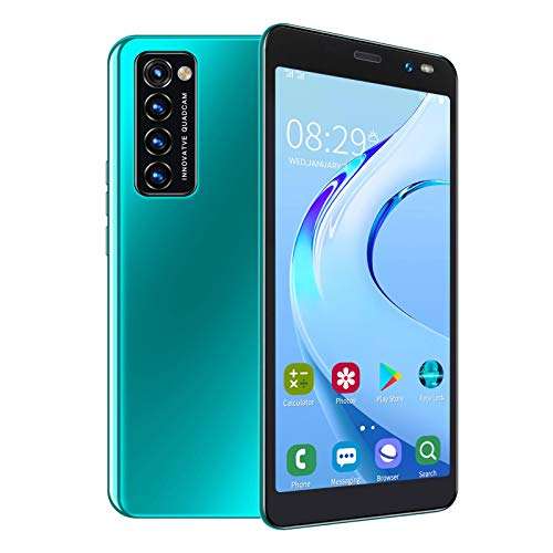 Hilitand 5.45 inch Smartphone, HD Full Screen Unlocked Cell Phones, for Android 4.4.2 Face Fingerprint Smart Phone, 512MB/4GB, Camera Mobil Phone, 1500mAh Battery, 128GB Extension (Green) 1