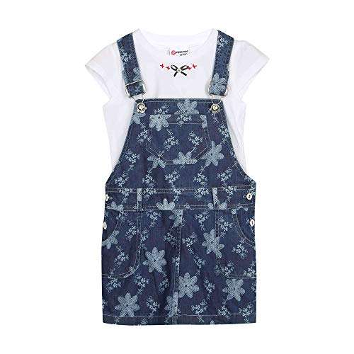 Peppermint Baby Girl's Synthetic Clothing Set (L-SS-DNG-1201-11215_Indigo_40 cm)