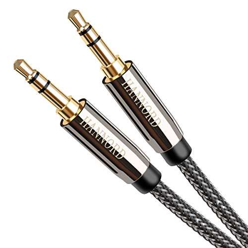 AUX Cable, Hannord 3.5mm Nylon Braided Stereo AUX Cable Male to Male Hi-Fi Sound AUX Cord Auxiliary Audio Cable for Car, Headphone, Speaker, Home Stereo, iPhone, Echo(3.3 Feet / 1 Meter) 1
