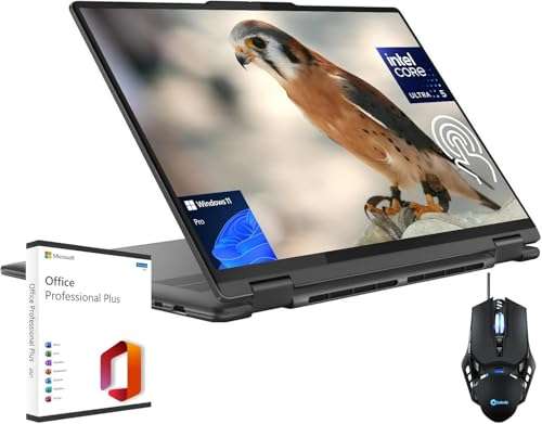 Lenovo Yoga 7i 2-in-1 Laptop - 16" 2K Touchscreen 300 nits Display, Intel 12-Core Ultra 5 125U CPU, 16 GB DDR5, 512 GB SSD, Backlit Keyboard, Wi-Fi6, Win 11 Pro, with Microsoft Office Lifetime License