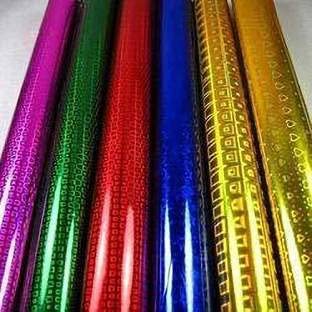RED Plastic Holographic Metallic Colour Paper Wrapping Sheets Gift Wrapping (50 Sheets)