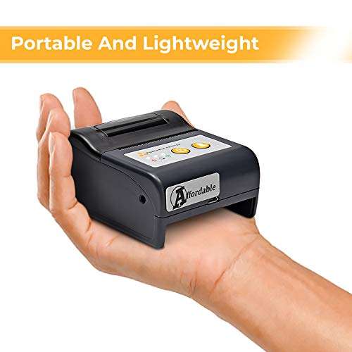 Affordable TMP58A Thermal Printer with Pouch – Mobile Pocket Bluetooth Printer – 2 Inch 40mm Paper Portable Receipt Printer – Easy to Carry Pocket Size Dimensions – Micro USB Port and Manual Cutter 6