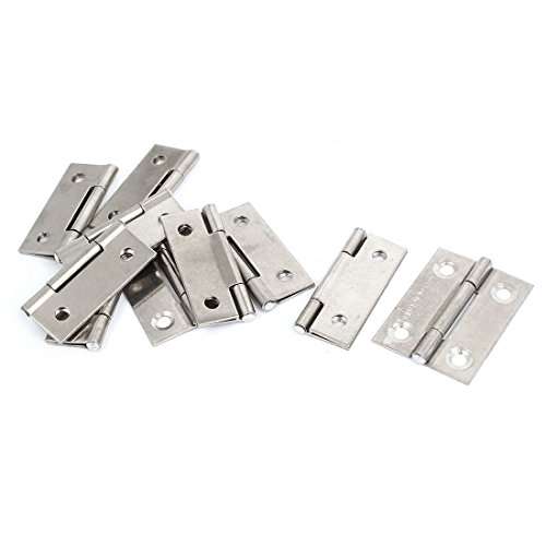 Aexit Cupboard Showcase Door Hardware & Locks Door Toolbox Stainless Steel Butt Hinge Silver Tone 1.5" Hinges Long 10pcs