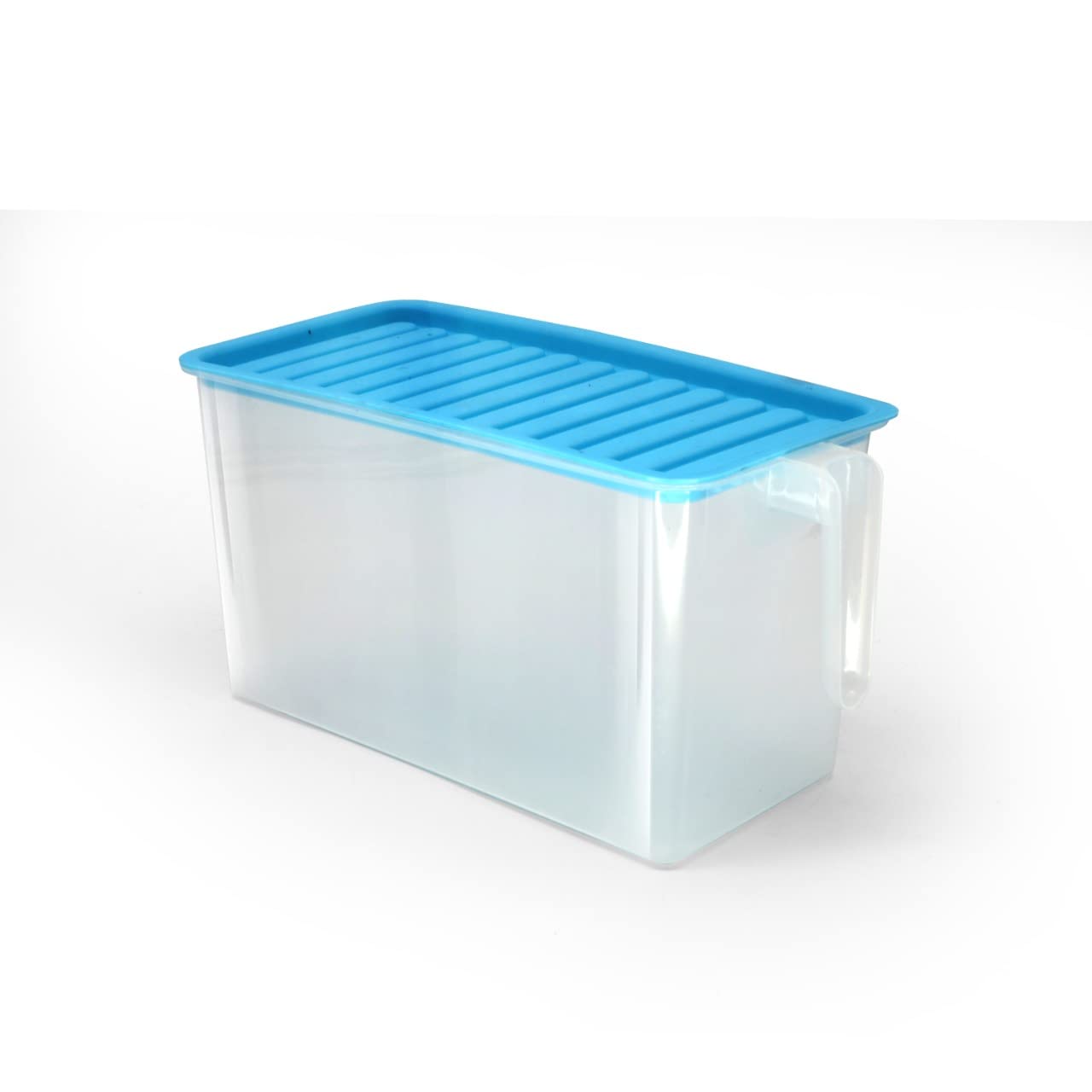 DUE20 1PCs Plastic Handle Fridge Drawer Container, Refrigerator, Kitchen Storage Box, Space Saver, Fruits, Vegetable Basket, Airtight Lid ~ pink [5000ml] (Pink) 6