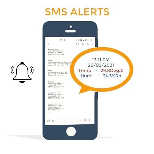 Server Room Temperature and Humidity Monitor with Advanced High Accuracy Sensors/SMS for Data Centre, Bio Labs, Pharma Cold Room Along with Calibration Certificate 5