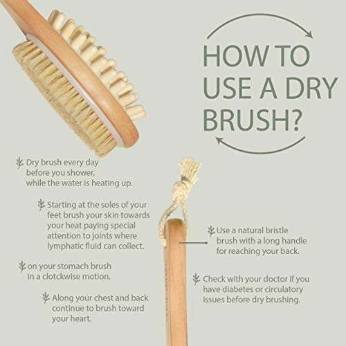 Rustic Rituals Wooden Double-sided Bath Brush With Massager and Long Handle | Dry Brushing Removes Dead Skin, Treats Cellulite & Stimulates Blood Flow 5