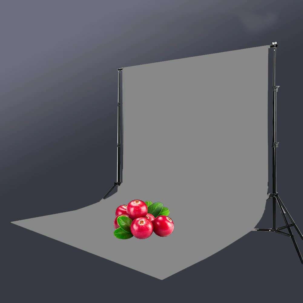 Giftmax Single Holder Umbrella Lighting Kit with Umbrella Studio Light with Backdrop Cloth Screen Photo Background Backdrop Stand Support System (Single Holder Kit + Grey Screen) 6