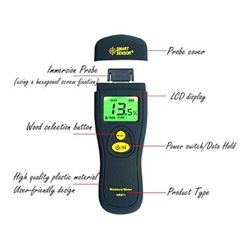 KANJJ-YU Water Quality Tester Digital Wood Moisture Meter Timber Moisture Tester Hygrometer Moisture Analyzer Damp Detector Tree Humity Meter AR971 2